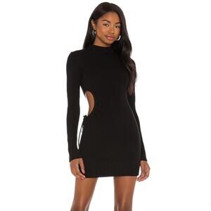 H:ours Black Sweater Dress black cut out sz XS revolve